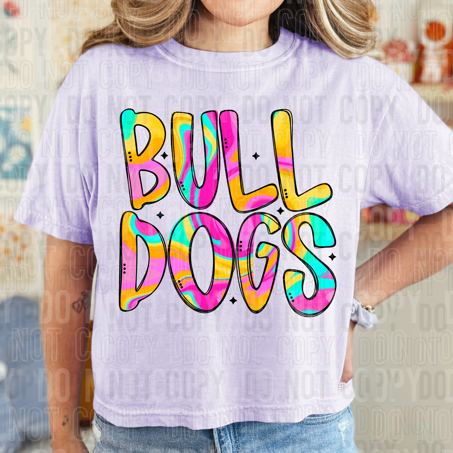 Bulldogs Colorful Mascot DTF Transfer
