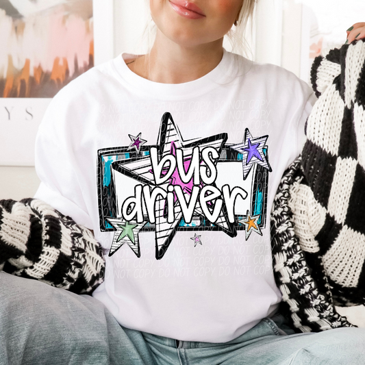 BUS DRIVER CS Bright Stars DTF Transfer