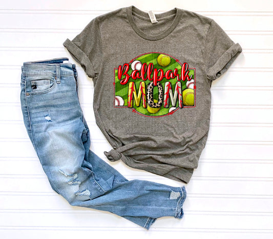 Ball Park Mom Cheetah DTF Transfer