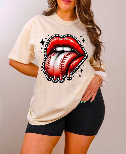 Baseball Lips DTF Transfer