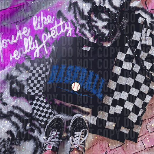 Baseball Mama Blue DTF Transfer