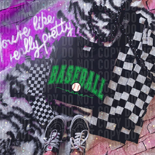 Baseball Mama Green DTF Transfer