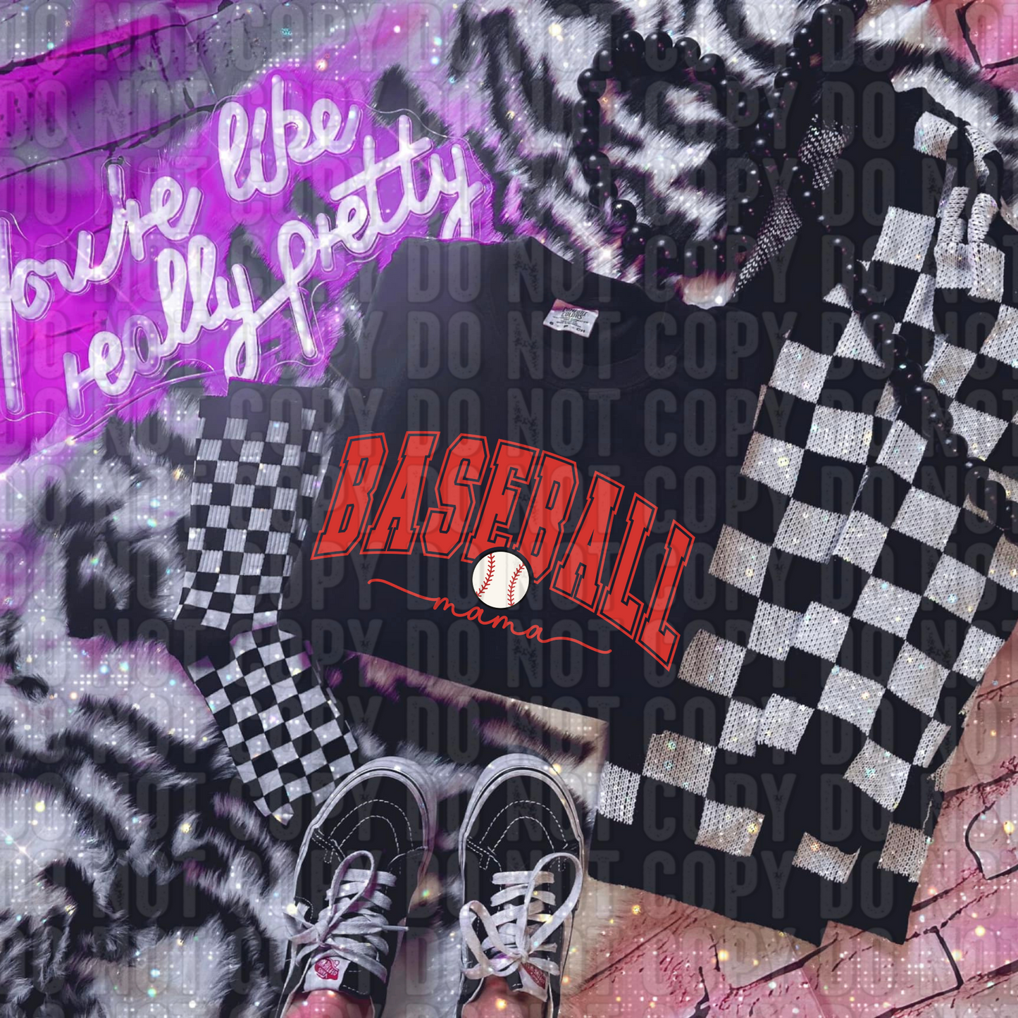 Baseball Mama Red DTF Transfer