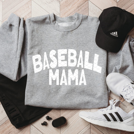Baseball Mama White Font DTF Transfer