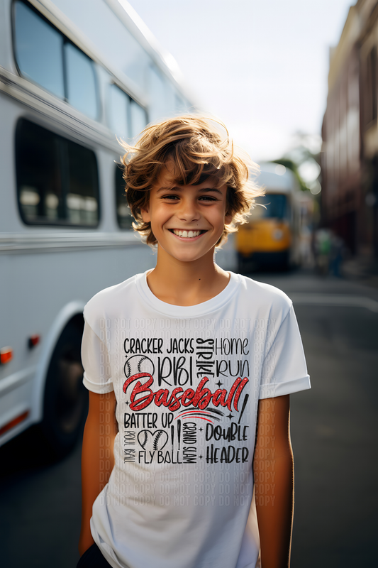 Baseball Theme Sayings DTF Transfer