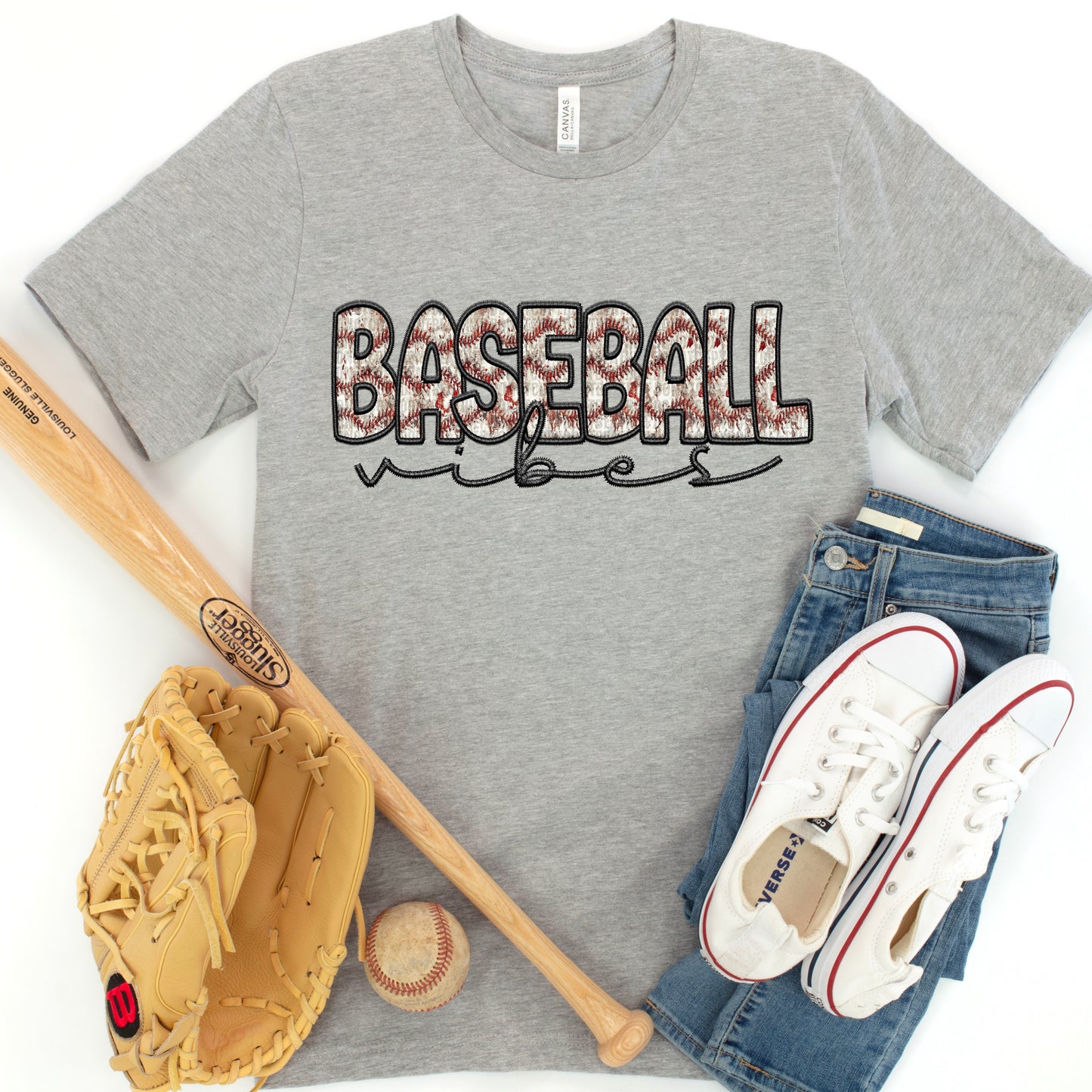 Baseball Vibes Faux Embroidery DTF Transfer