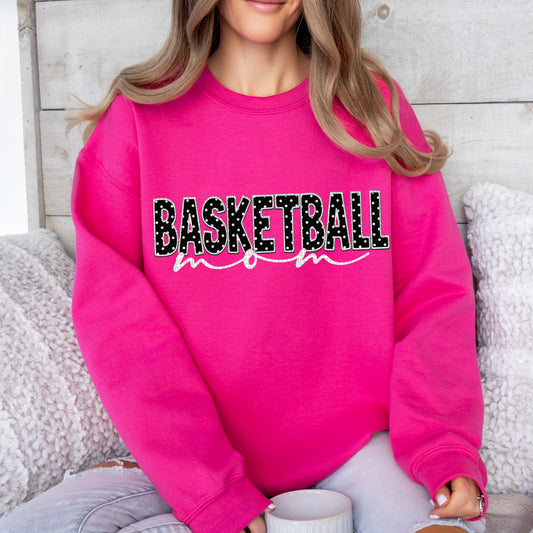 Basketball Mom White Faux DTF Transfer