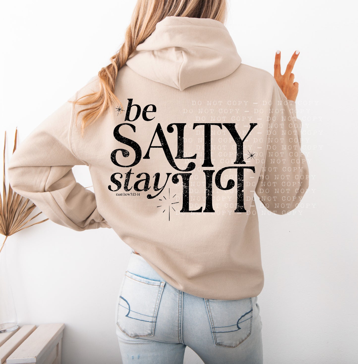Be Salty Stay Lit Black Font DTF Transfer