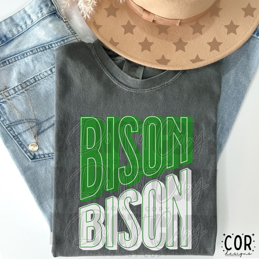 Bison Forest Green DTF Transfer