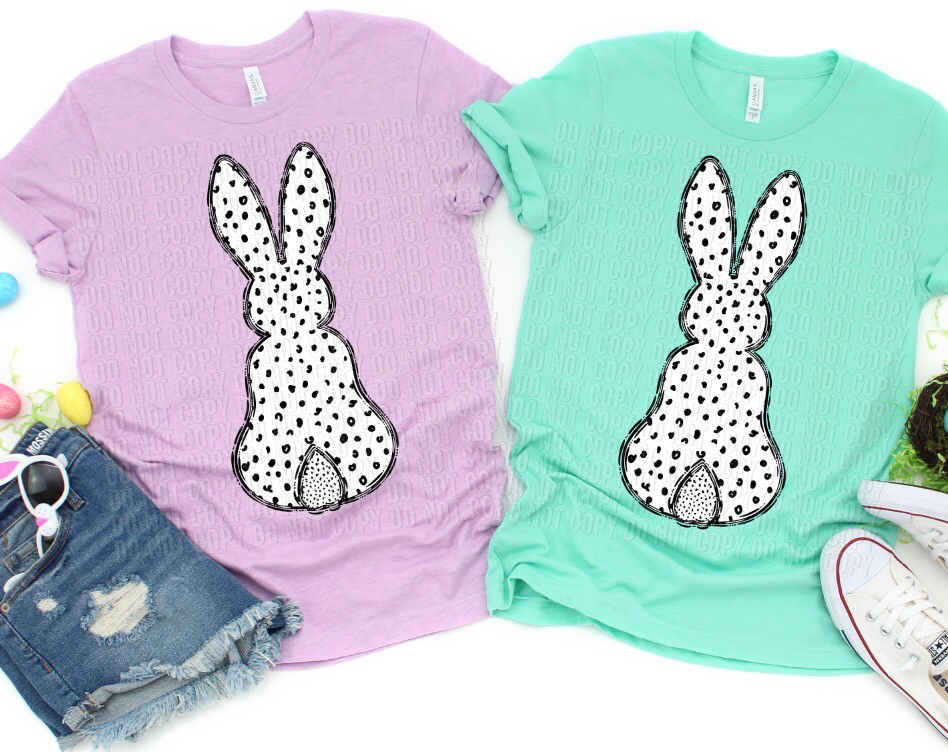 Black Dottie Loo Bunnies DTF Transfer