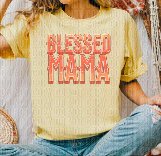 Blessed Mama Bright Doodle DTF Transfer