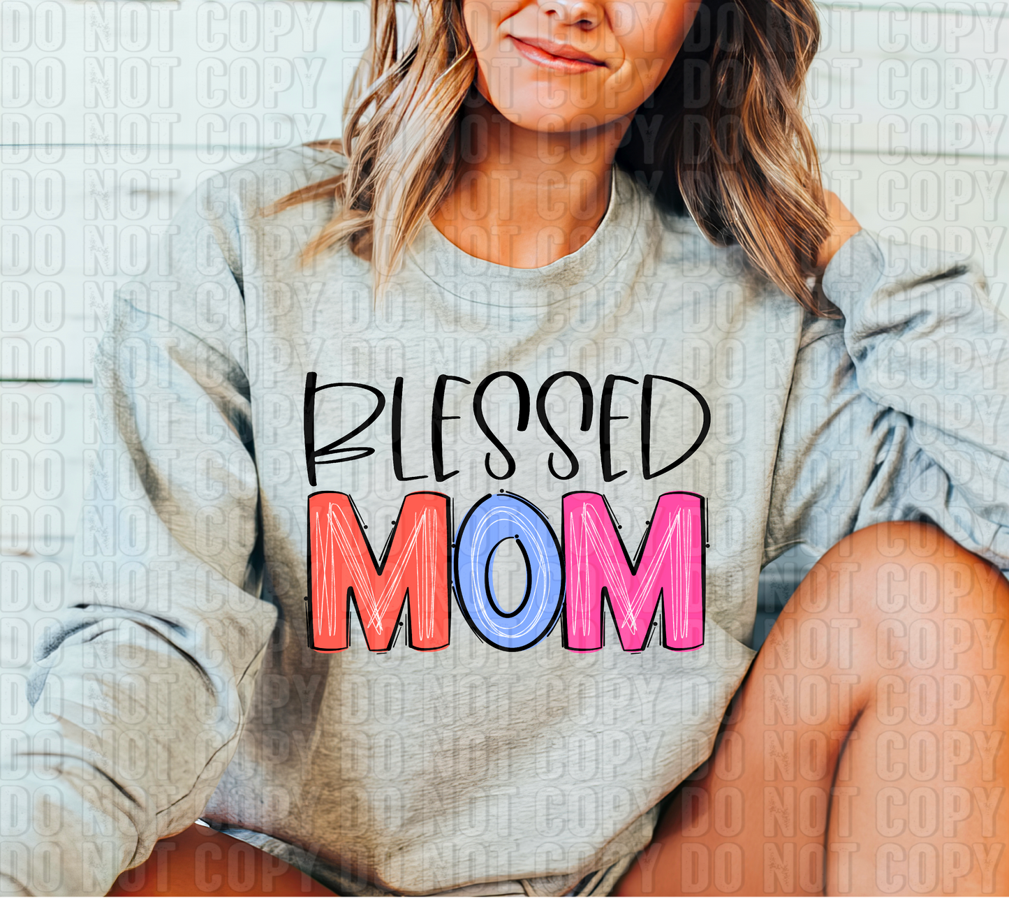 Blessed Mom Bright Handwritten DTF Transfer