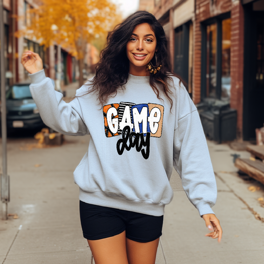 Gameday Blue Boxy Basketball DTF Transfer