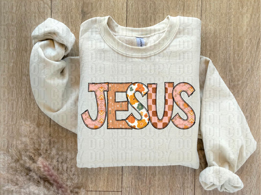 Boho Fall Jesus DTF Transfer