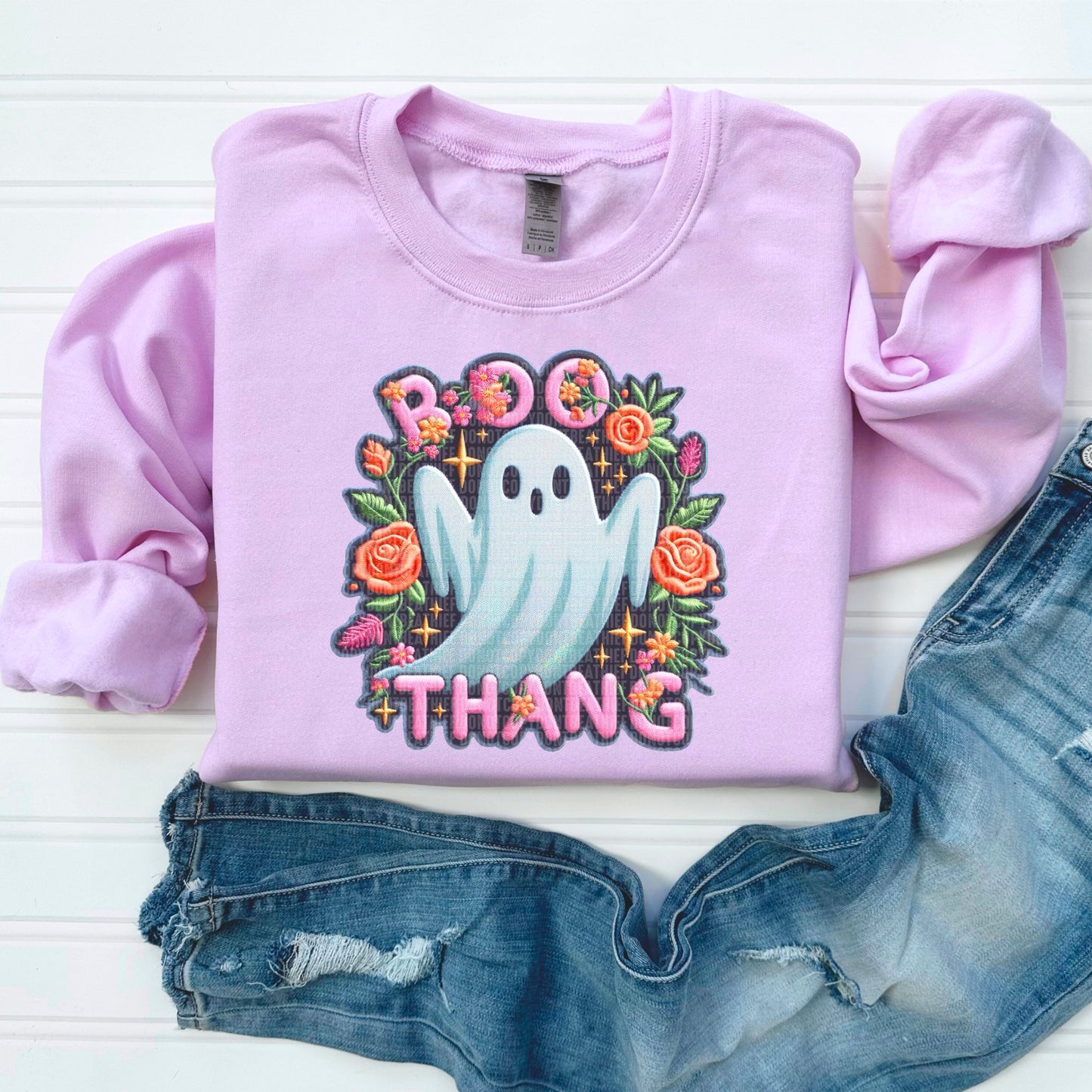 Boo Thang Faux Embroidery DTF Transfer