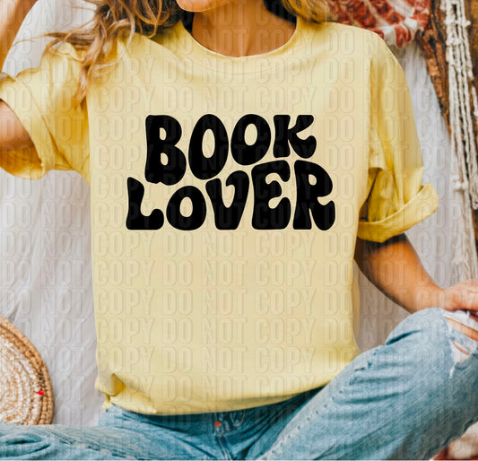 Book Lover Black Font DTF Transfer