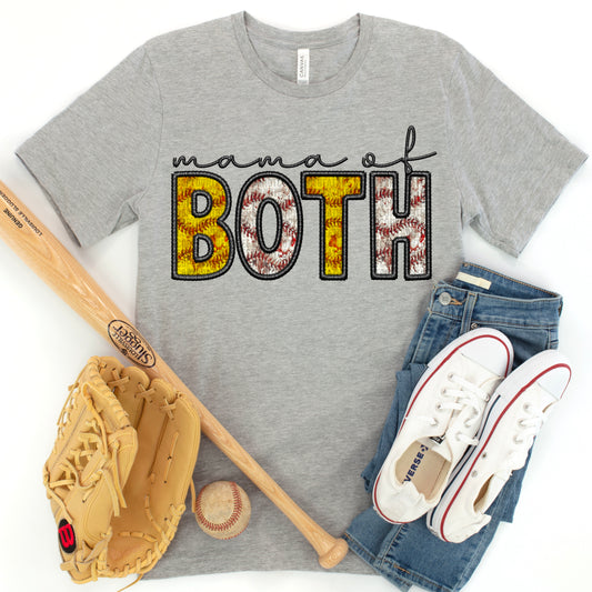 Mama Of Both Softball/Baseball DTF Transfer