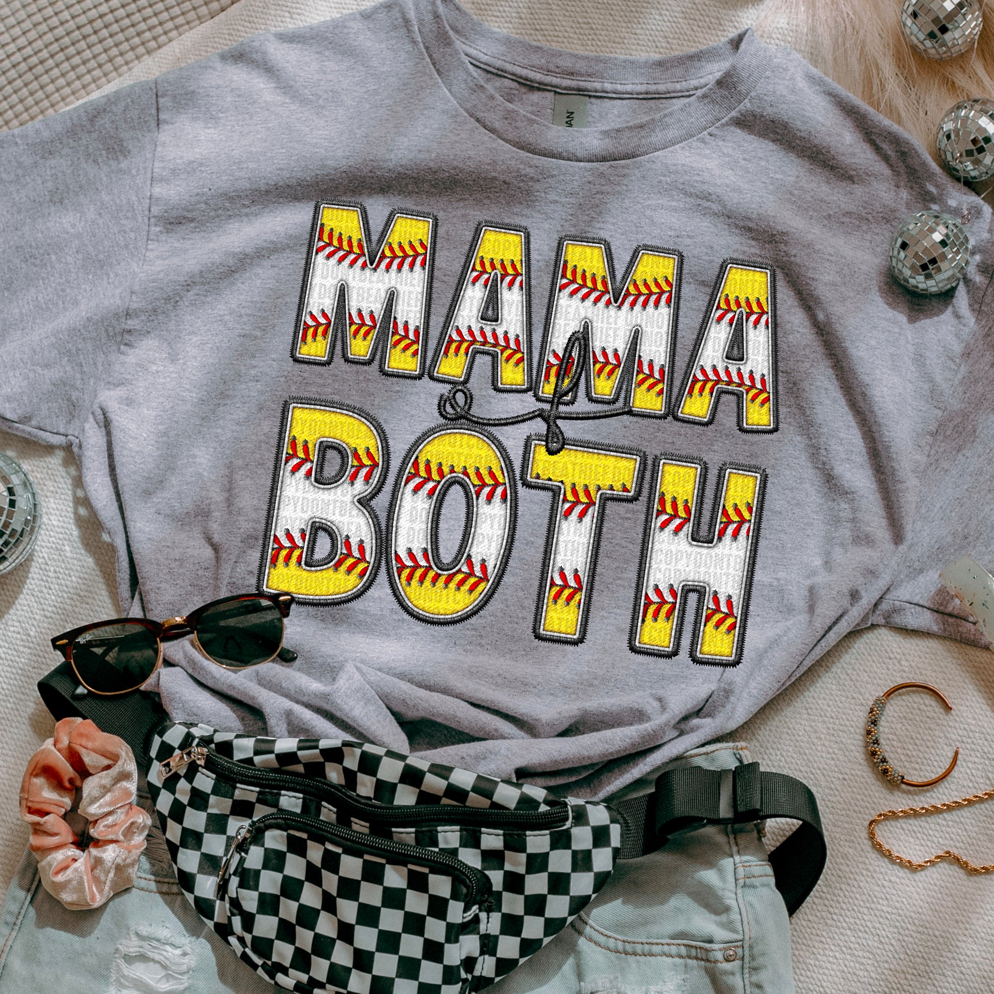 Mama Of Both Softball/Baseball DTF Transfer