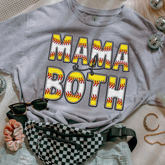 Mama Of Both Softball/Baseball DTF Transfer