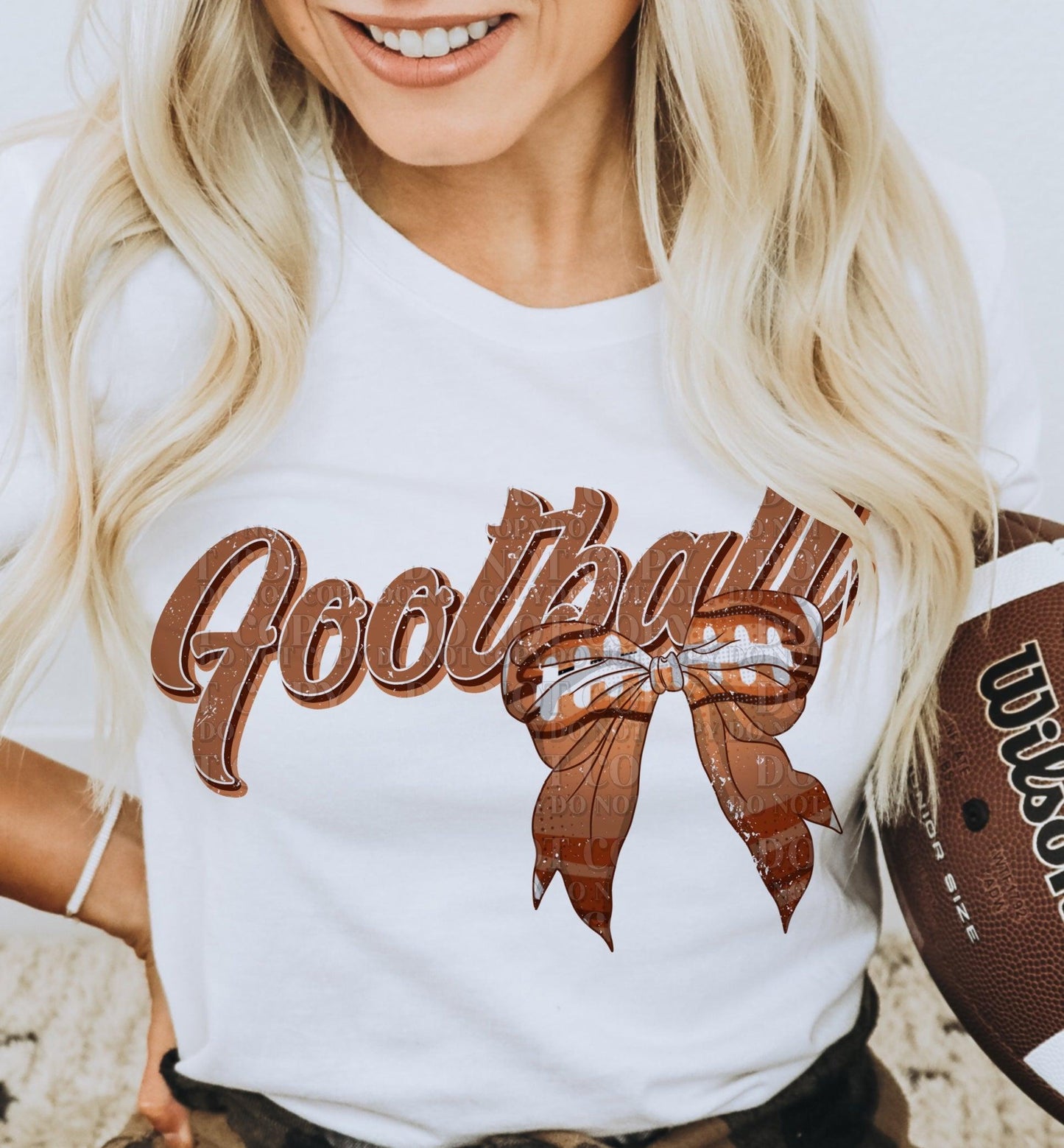 Football Coquette Bow DTF Transfer