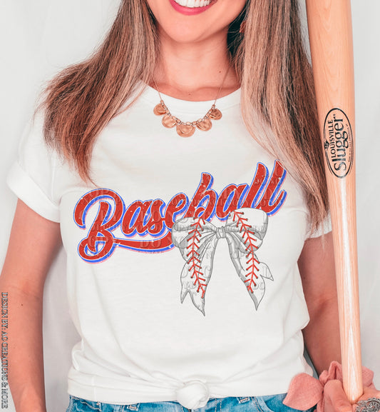 Baseball Coquette Bow DTF Transfer