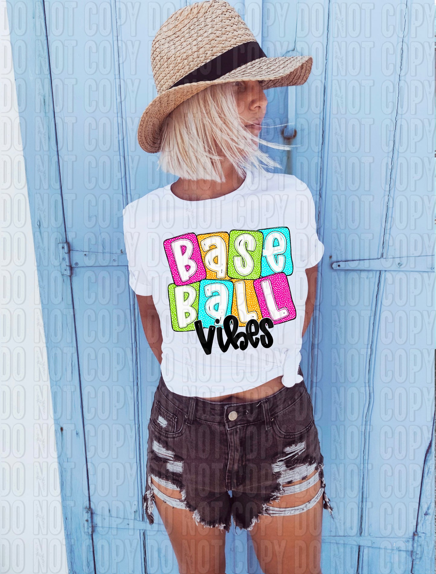 Baseball Vibes Boxy Summer Dots DTF Transfer