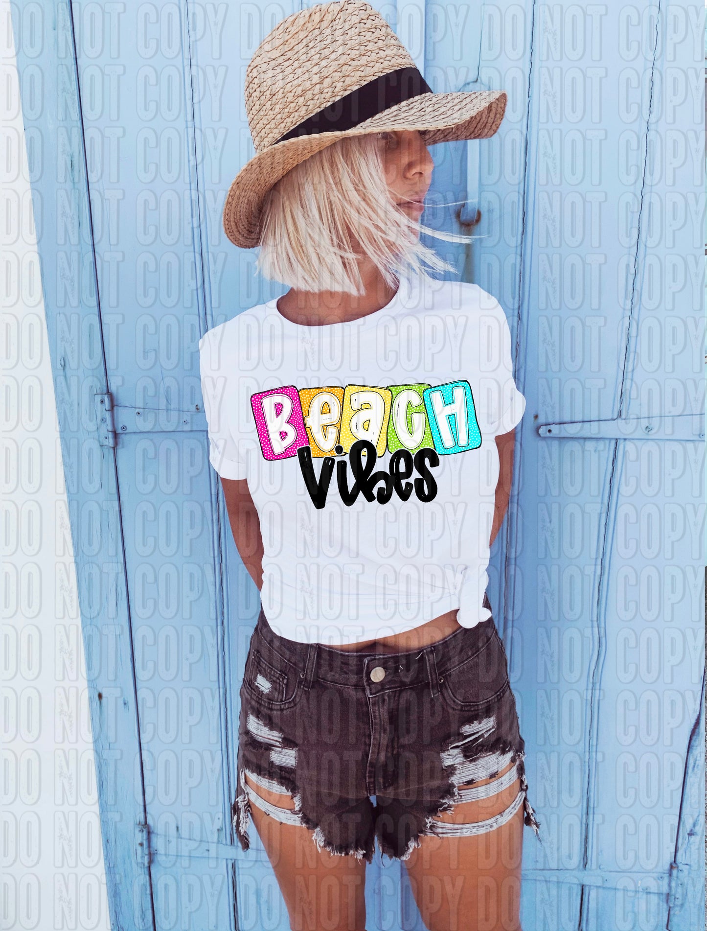 Beach Vibes Boxy Summer Dots DTF Transfer