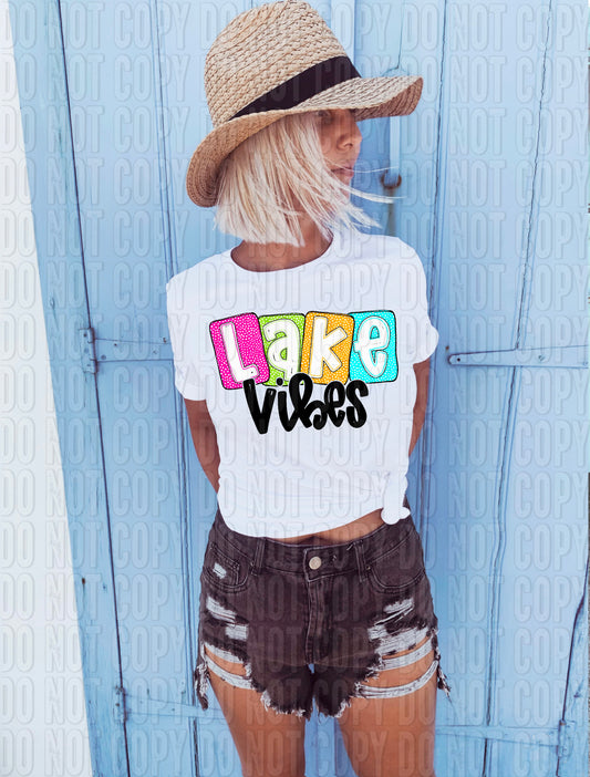 Lake Vibes Boxy Summer Dots DTF Transfer