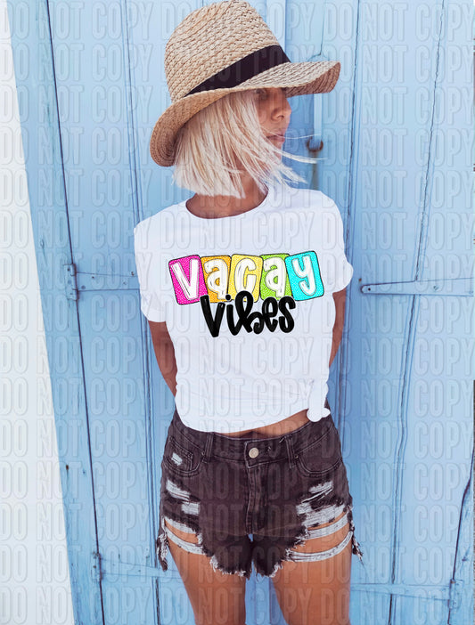 Vacay Vibes Boxy Summer Dots DTF Transfer