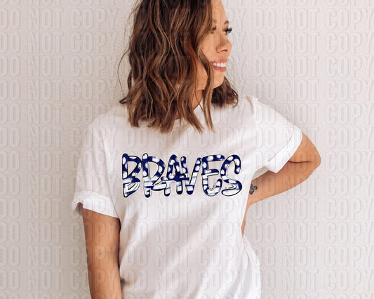 Braves Navy Blue Spirit Spots DTF Transfer