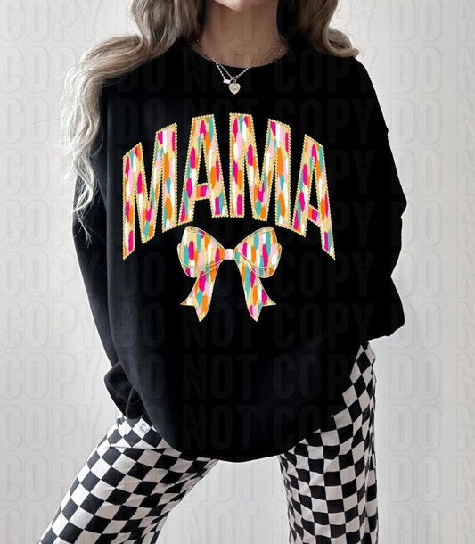 Mama Bright Brush Bow DTF Transfer