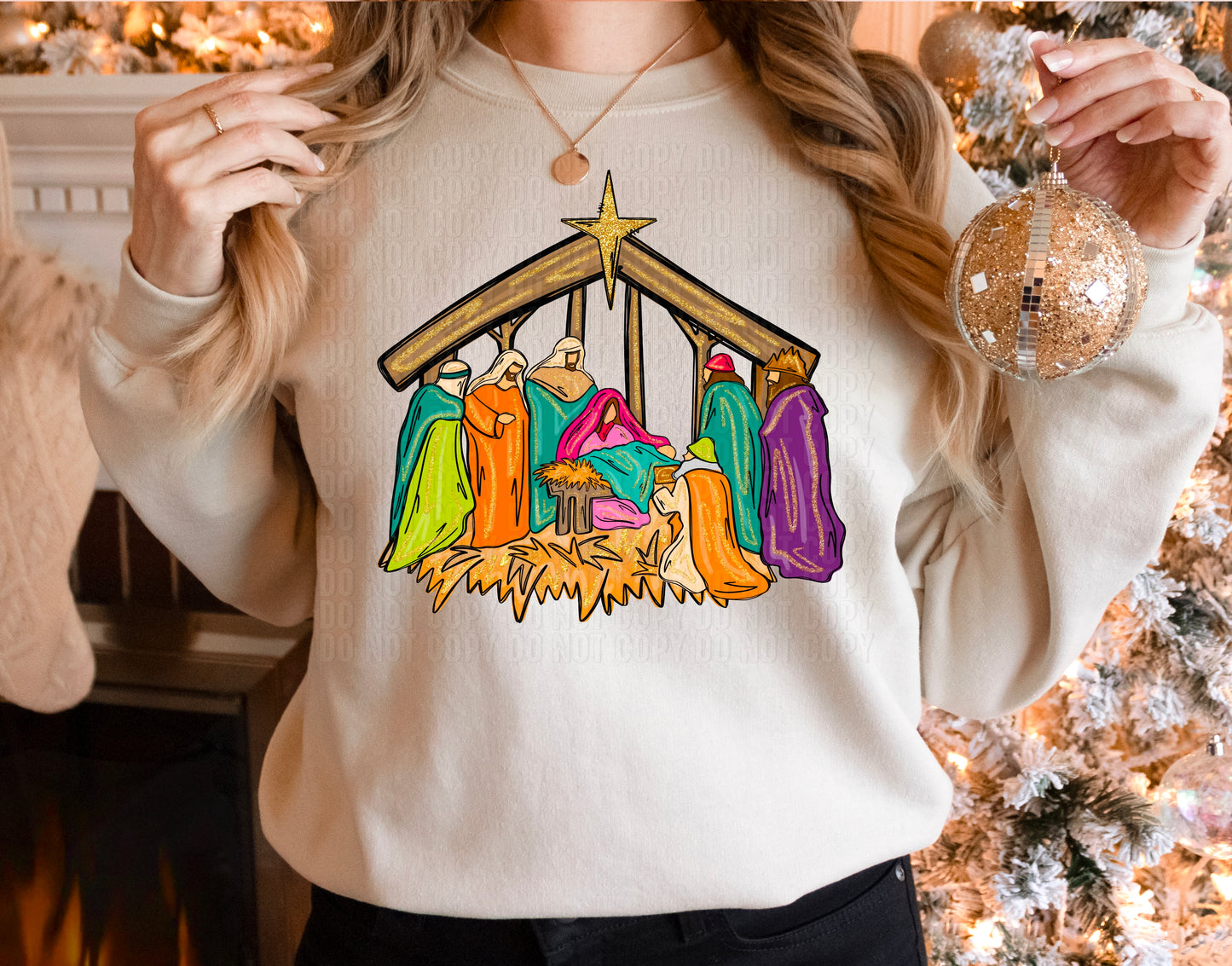 Bright Nativity Scene DTF Transfer