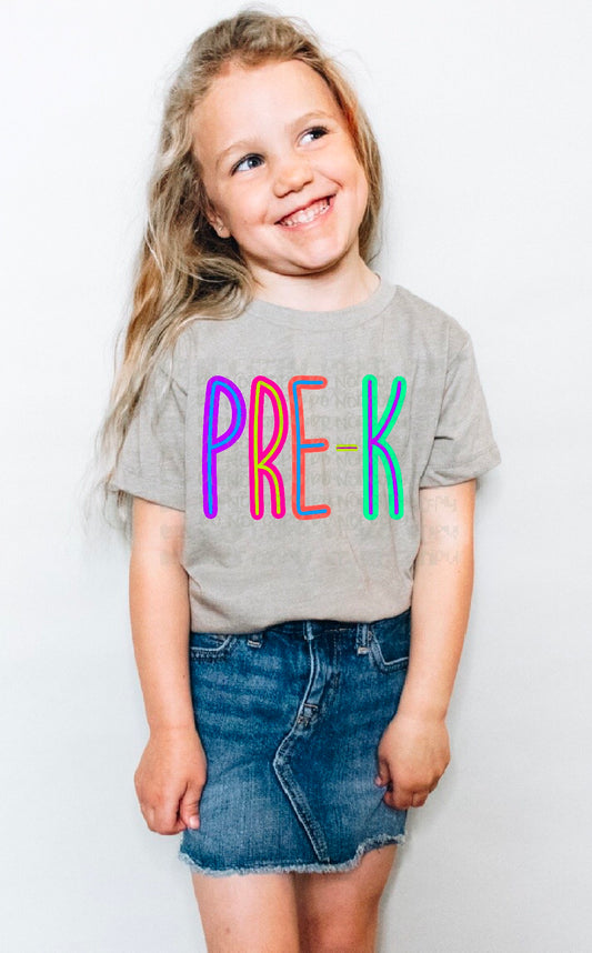 Bright Pre-K Word DTF Transfer