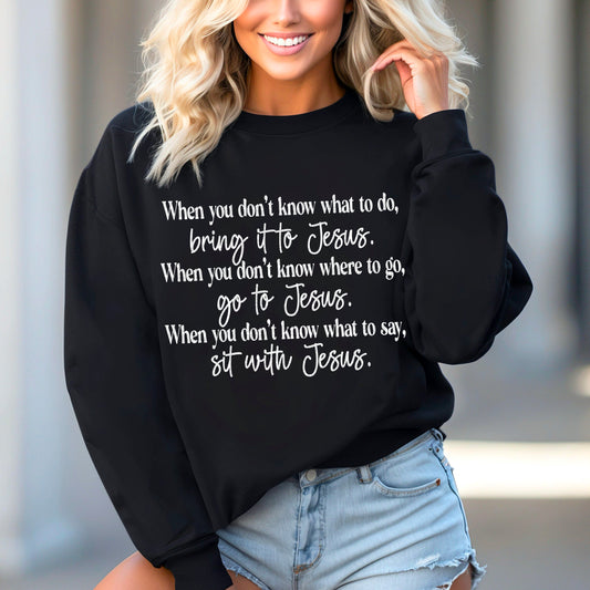 Bring It To Jesus White Font DTF Transfer