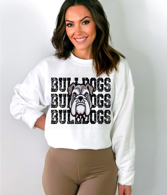 Bulldogs Stacked DTF Transfer