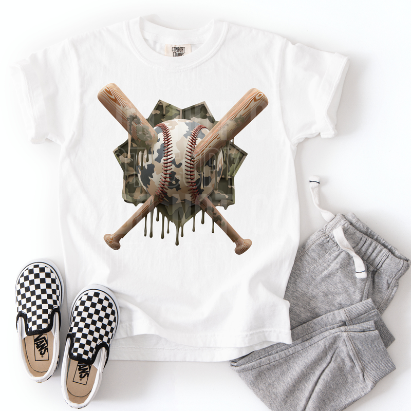 Camo Drip Baseball DTF Transfer