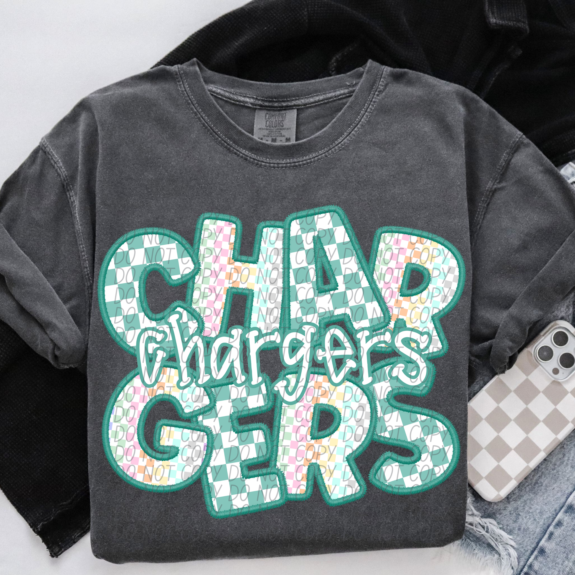 CHARGERS CS Checker Mascot DTF Transfer