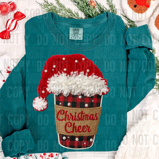 Christmas Cheer Coffee Yarn Faux DTF Transfer