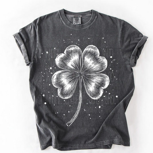 Clover Splatter White DTF Transfer