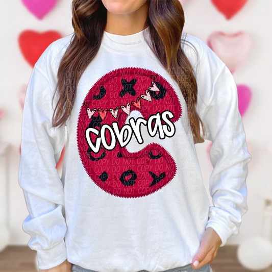 Cobras Valentine School Spirit DTF Transfer