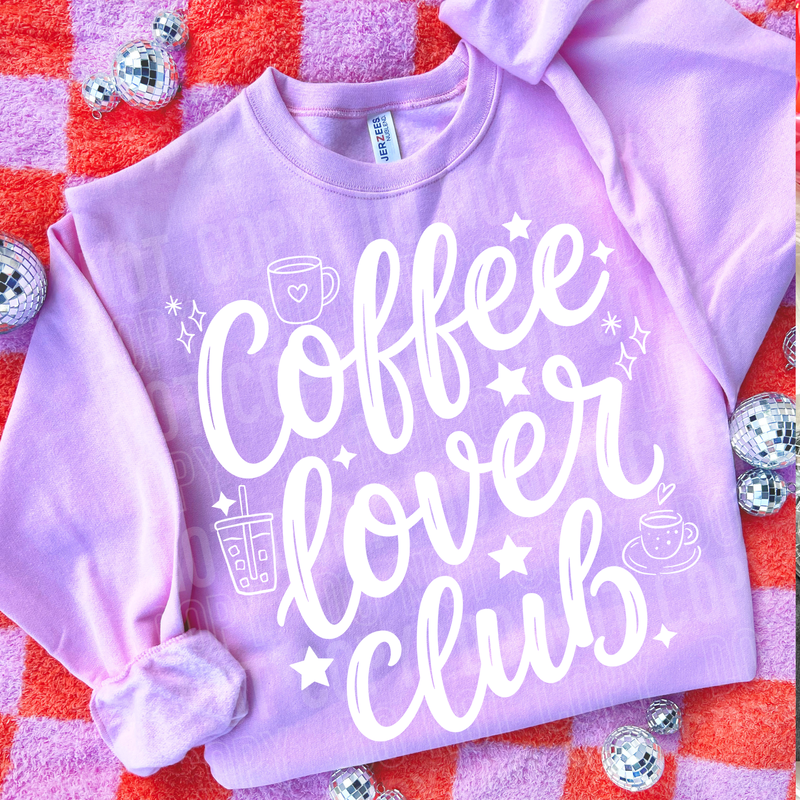 Coffee Lover Club DTF Transfer