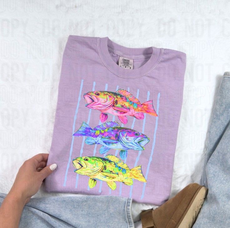 Colorful Fish Stripes DTF Transfer