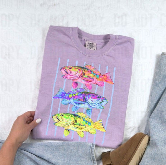 Colorful Fish Stripes DTF Transfer