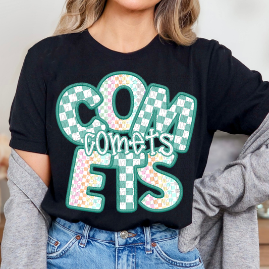 COMETS CS Checker Mascot DTF Transfer