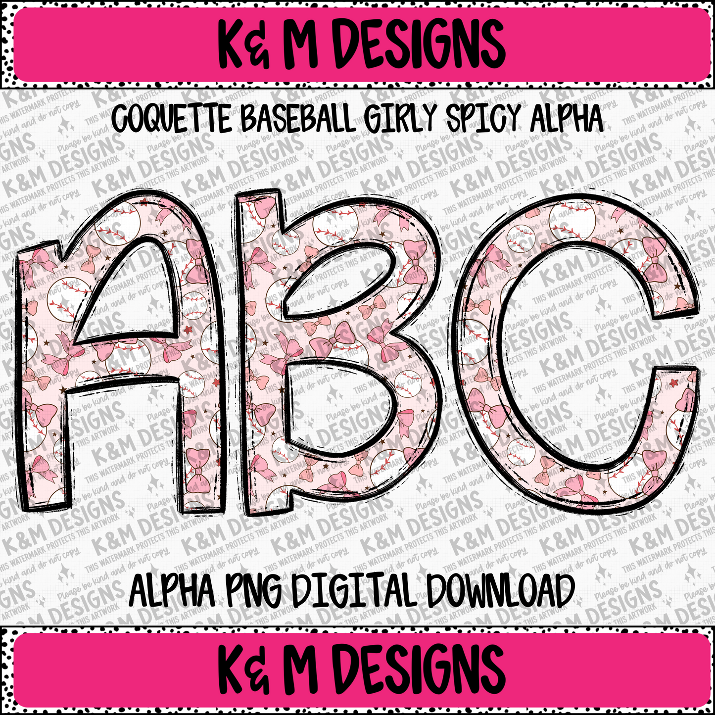 Coquette Baseball Girly Spicy Alpha PNG Set Digital Download