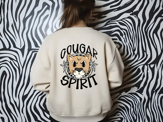 COUGAR MASCOT SPIRIT  CHECKER CIRCLE SAG DTF Transfer