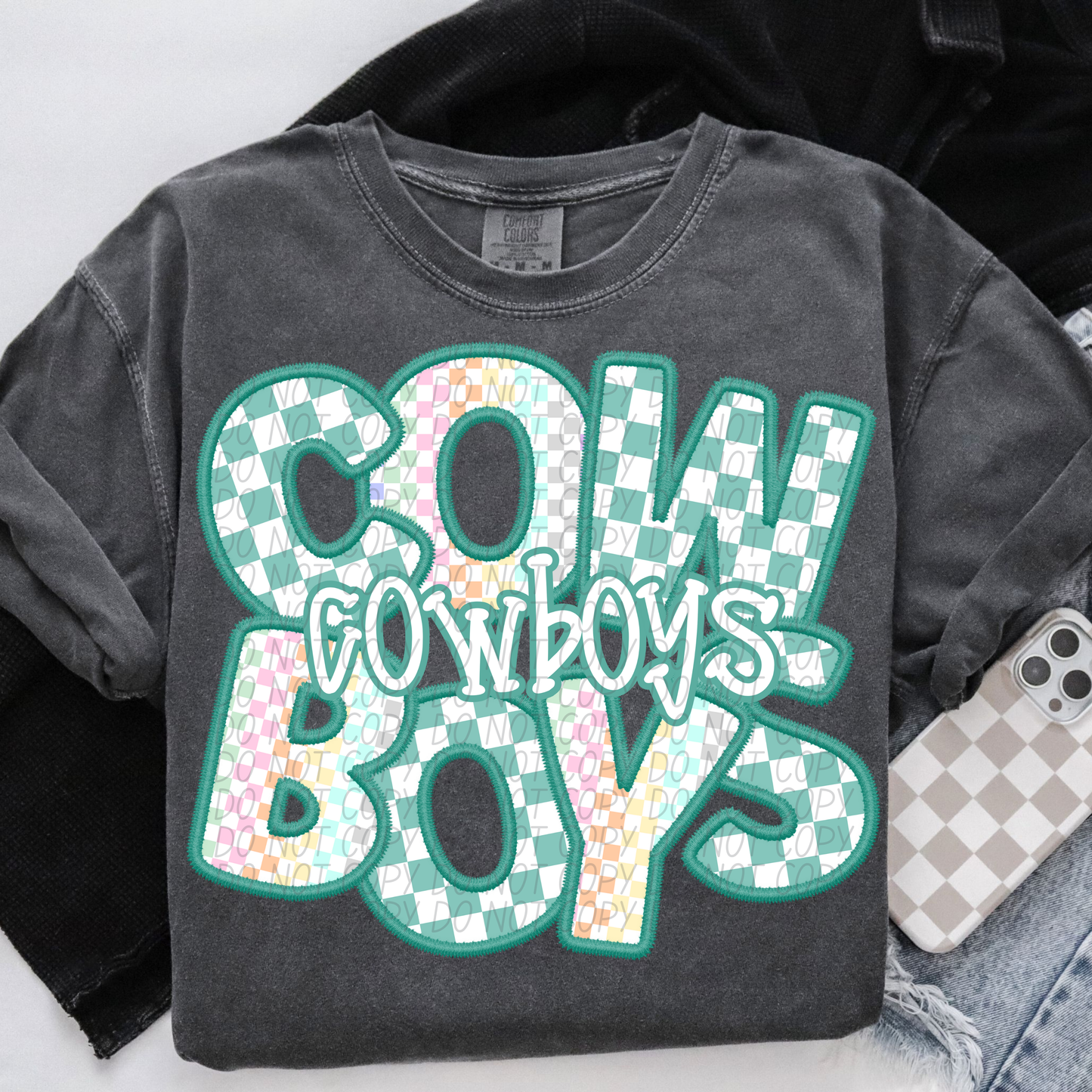 COWBOYS CS Checker Mascot DTF Transfer