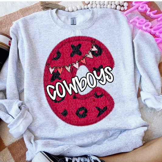Cowboys Valentine School Spirit DTF Transfer