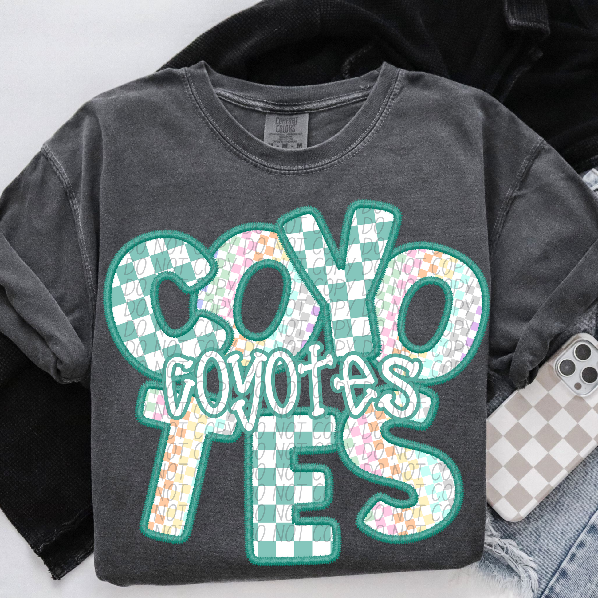 COYOTES CS Checker Mascot DTF Transfer