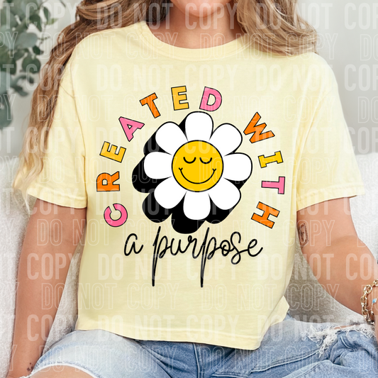 Created With A Purpose Flower DTF Transfer